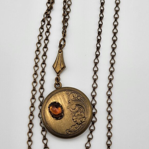 Stunning Atique Locket Necklace 3 strand  Art Nouveau unsigned Estate Find - Picture 5 of 13